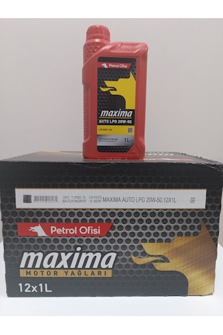 Petrol Ofisi Auto Lpg 20W-50 Motor Yağı 12 x 1 L
