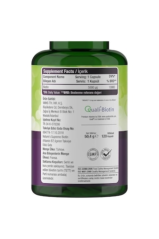 Nature'S Supreme Biotin 5000 Mcg 120 Kapsül