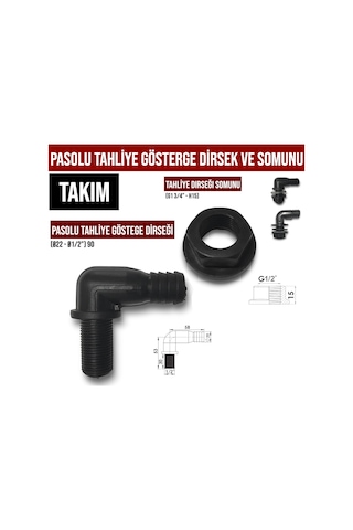 Pasolu Tahliye Gösterge Dirsek Ve Somunu Takim Ceyhan ( 10 Adet )