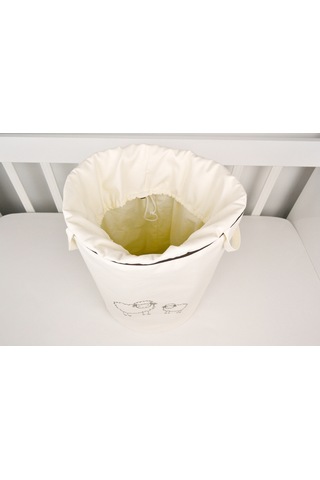 HS Hometex Annesinin Kuzusu Nakışlı Bez Kirli ve Oyuncak Sepeti