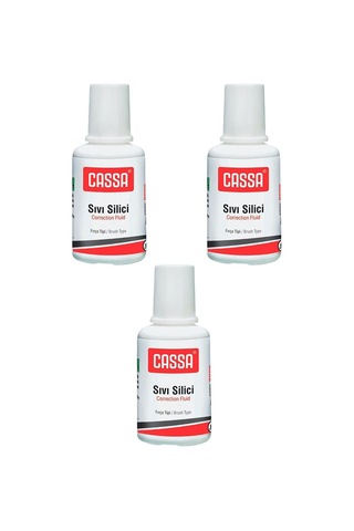 Sıvı Silici Daksil 3 Adet Cassa 18 Ml Fırçalı Sıvı Düzeltici Daksil Yazı Düzeltici Okul Ofis Büro Fırça Uçlu Daksil