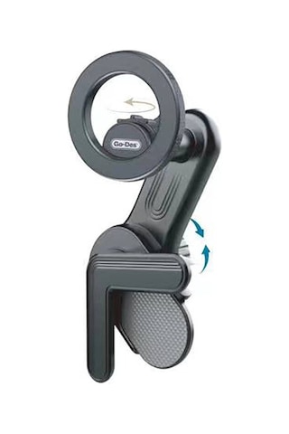 Go-Des GD-HD317 360 Dönebilen Başlıklı V Köşeli Tasarım Telefon Tutucu Siyah