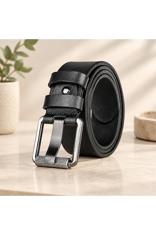 Siyah 4.5 Cm Lüks Kot Kemeri