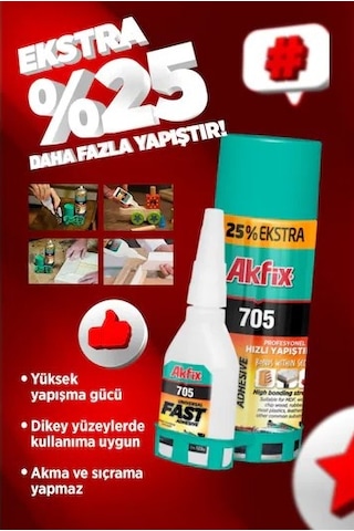Akfıx Hızlı Yapıştırıcı 100ml+25gr.