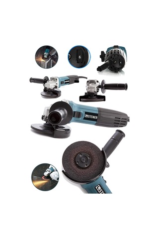 Germany Technology 2600 W Professional 6 Kademe Devir Ayarlı Avuç Içi Taşlama Makinesi 125mm