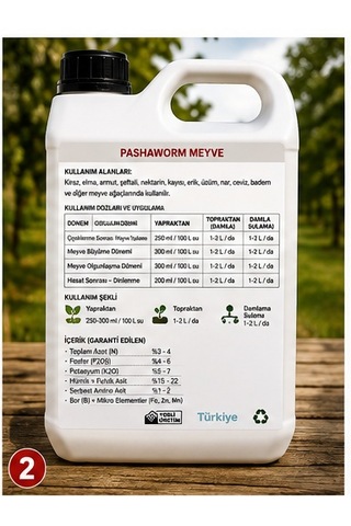 Pashaworm Meyve Konsantre Sıvı Gübre 5 L Meyve Ağaçları İçin