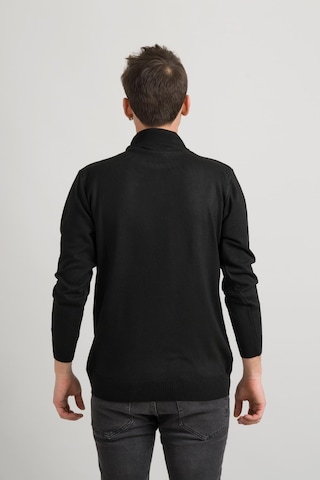 Regular Fit Yarım Balıkçı Nokta Desenli Akrilik Viskon Karışımlı Erkek Triko Kazak 001