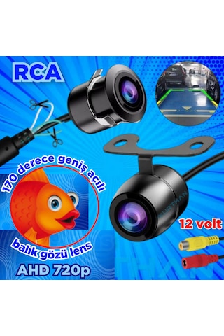170'' Geniş Açı Balık Gözü Ahd 720p Kelebek Kamera Ön Yan Veya Arka Kullanıma Uygun 12 V 18,5 Mm