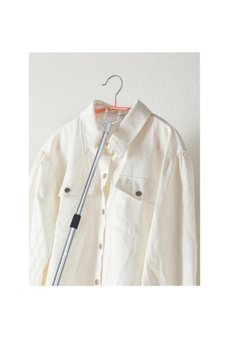 1,5 metre Teleskopik Mağaza, Tekstil Yeşil Askı Sopası 1,5metre Uzunlukta