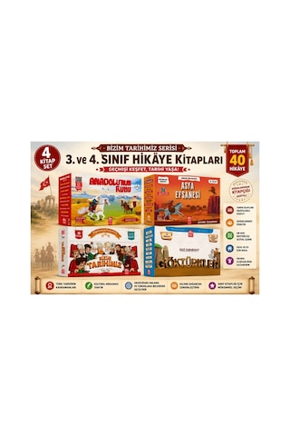 Bizim Tarihimiz Sınıf Kitaplığı Seti 3. Ve 4. Sınıf 4 Kitap 40 Hikâye Eğitici Tarih Serisi Bizim Tarihimiz Sınıf Kitaplığı Seti 3. Ve 4. Sınıf 4 Kitap 40 Hikâye Eğitici Tarih Serisi