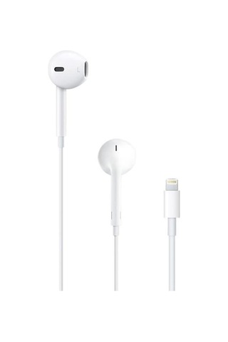 İphone İçin Lightning Uyumlu Kulaklık, Ses Kontrolü Ve Mikrofon - Beyaz