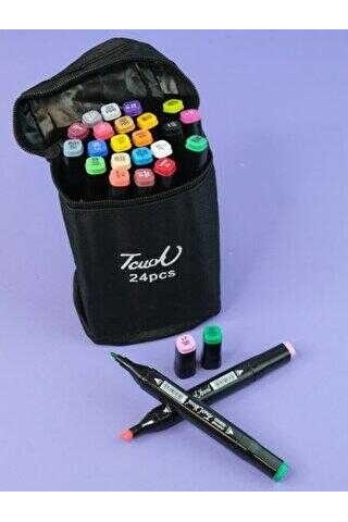 Touch Sketch Marker 24lü Çift Uçlu Marker Kalem Seti Çantalı