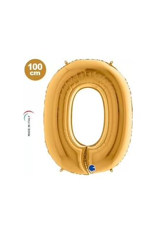 Folyo Rakam 0 Sıfır Gold-altın Renginde 40 İnç 100 Cm Grabo Doğum Günü Balonu Çok Renkli
