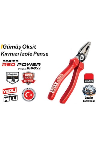 Boss 180 Mm Gümüş 85626 Oksit Pense Kırmızı İzole 6 Adet