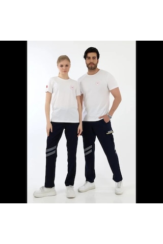 112 Acil Sağlık Yuvarlak Yaka Penye Kısa Kol Tshirt - Beyaz