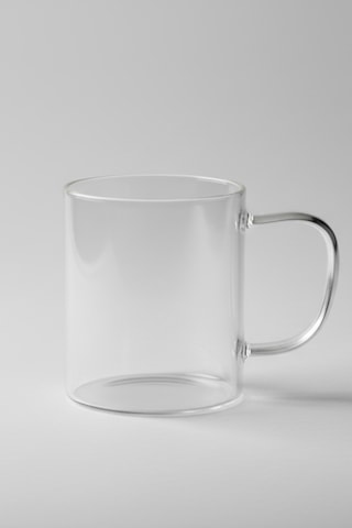 Borosilikat Isıya Dayanıklı Cam Bitki Çayı Kupası 420 Ml Beyaz