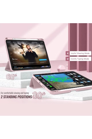 Apple Uyumlu iPad, Pro 12.9 5. Nesil 2021 Kılıf Kalem Bölmeli Smart Case