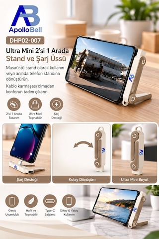 Apollobell Dhp02-007 Şarj Portlu Telefon Standı