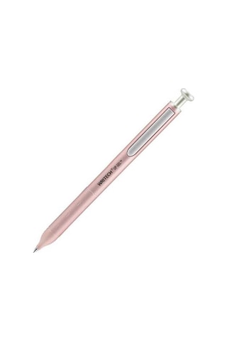 Wrıtech W-0156 Metal Up Pembe Gövde 0,7mm Mavi Jel Kalem - 6'lı Kutu Ahşap