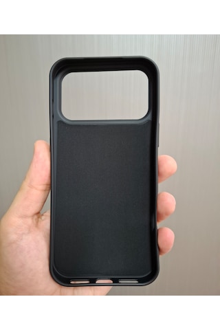 Apple Uyumlu iPhone 17 Pro Max Logolu İçi Kadife Silikon Lansman Kılıf Siyah