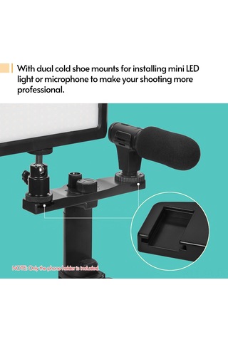 Xiyyadms Abs Malzeme Telefon Tutucu, 6-11.5cm Genişlik Aralığı, Çift Soğuk Ayakkabı Bağlantısı, 1/4" Vidalama Deligi İle Tripoda Uyumlu, Hafif Ve Dayanıklı