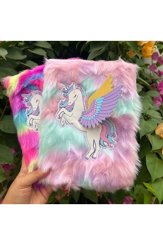 Periboia Unicorn Tasarımlı Peluş Hatıra Defteri Çok Renkli