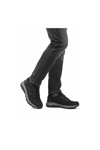 Siyah Hakiki Deri Kaymaz Su İtici Erkek Outdoor Ayakkabı 2343 M Siyah