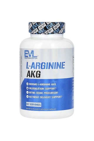 Evlution L-arginine Arjinin Akg Nitric Oxide 1000mg 120 Veggie C