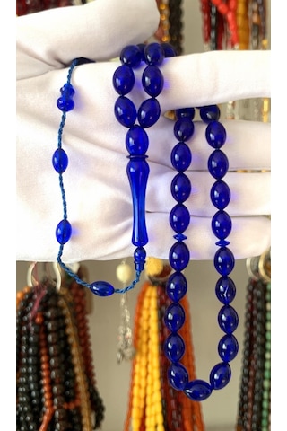 Kehribarkolik Lacivert Toz Kehribar Tesbih