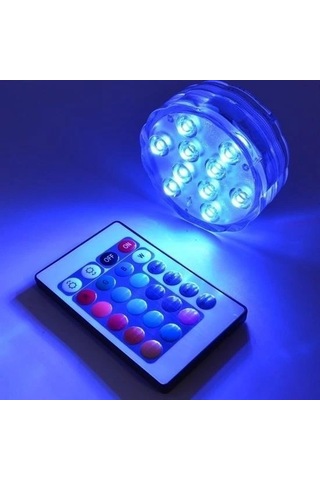 Su Geçirmez Kumandalı Renk Değiştiren Rgb Su Altı Led Lamba Spot Çok Renkli