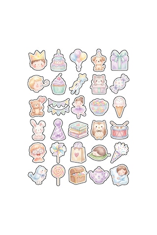 30 Adet Pastel Suluboya Doğum Günü Sticker Seti - Defter Ajanda Scrapbook İçin Çok Renkli 30 Adet Pastel Suluboya Doğum Günü Sticker Seti - Defter Ajanda Scrapbook İçin Çok Renkli