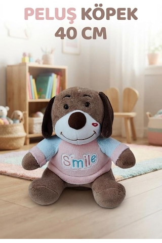 Smile Köpek Açık Kahverengi 40cm Sevimli Konforlu: Peluş Uyku Yastığı Ve Sarılma Arkadaşı Dekoratif Oyuncak