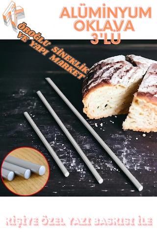 3lü Masterchef Alüminyum Paslanmaz 100-75-50 Cm Metal Oklava Set