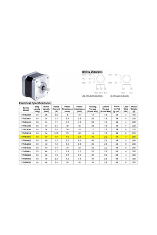 17Hs4401 Nema 17 Step Motor