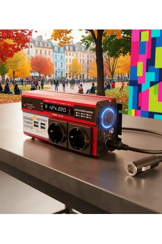 12v 2000w Modifiye Sinüs İnverter Araç Ve Güneş Enerjisi Uyumlu, Çift Usb, Çift Priz Ve Çakmaklık Eco Lounge