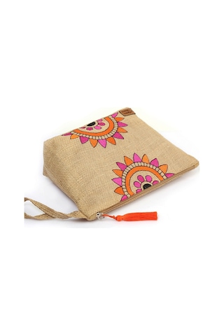 Ju Yaratıcı Tasarım Hasır Kadın Portföy & Clutch Üçgen Çanta