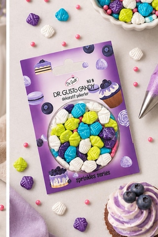 Dr. Gusto Karışık Renkli Cupcake Şekilli Pasta Süsleme Şekeri Diğer