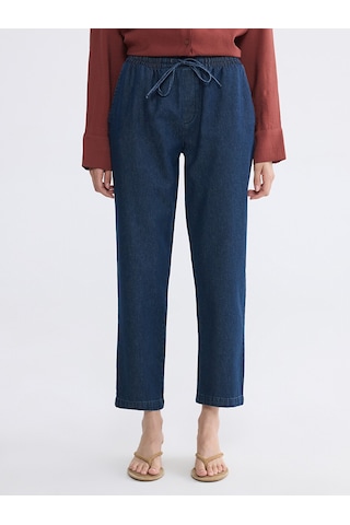 Lcwaıkıkı Classic İndigo Beli Lastikli Carrot Fit Kadın Jean Pantolon