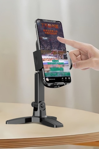 By Nevser Masaüstü Telefon Standı 360 Derece Dönebilen Başlıklı Ayaklı Telefon Tripodu B