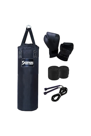 Desfabe PDS 80x25Cm Kolonlu Kum Torba+Eldiven+Bandaj+İp Siyah