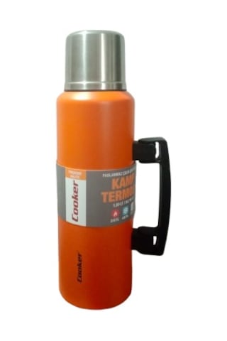 Cooker 1.5 Lt Kulplu Paslanmaz Çelik Termos-turuncu - Turuncu Turuncu