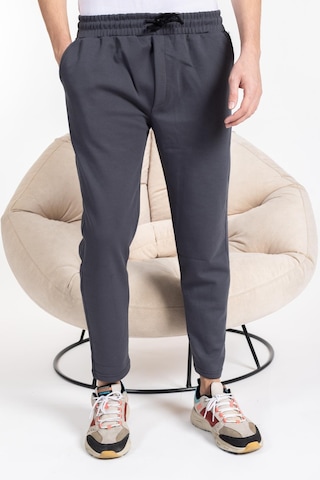 Mutlu City Double Face Kumaş Basic Düz Model Rahat Kalıp Pantolon Kesim Trend Erkek Eşofman Altı-2880-füme Füme