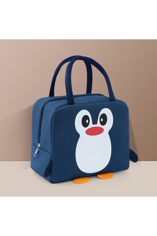 Jian Fan Karikatürlü Yemek Çantası Taşınabiler Is Koruma Kutusu Açık Mavi Açık Mavi
