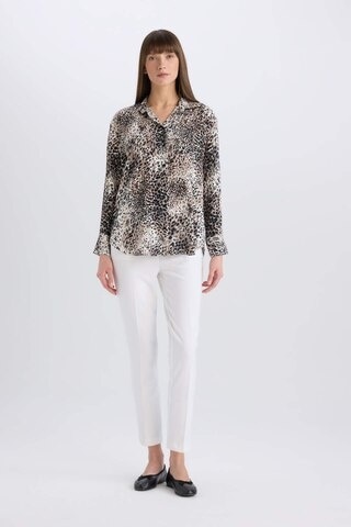 DeFacto Oversize Geniş Kalıp Yılan Derisi Desenli Maroken Uzun Kollu Gömlek D5270AX25SPBG324