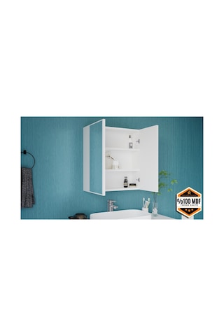 Rafineri 2 Kapaklı Aynalı Banyo Dolabı Mdf 6998