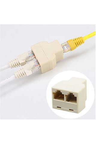 Cat5/6 Kablo Çoğaltıcı Splitter Rj45 Ek Çoklayıcı Aparat 2 Çıkış