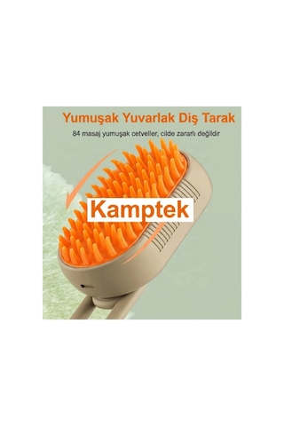 Kamptek Hazneli Kedi Köpek Tüy Toplama Fırçası - Su Drenajlı Masaj Tarağı