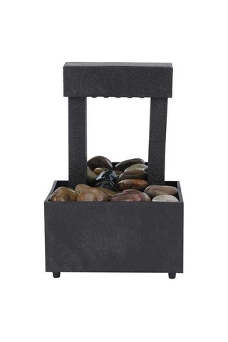 Fortunelane Usb Led Işıklı Masaüstü Su Fontanı, Doğal Taş Dekorlu, Ofis Ev Dekoru, Dinleyici Rahatlatıcı Su Sesleri