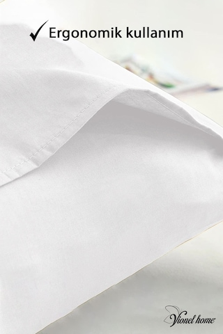 Vionel Home Pamuklu 2'li Yastık Kılıfı 50 x 70 CM Düz Beyaz