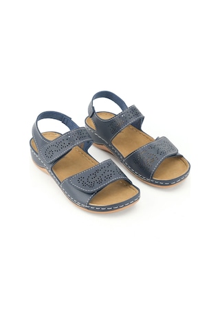 Gezer Yazlık Kadın Suni Deri Cırt Cırtlı Ayarlanabilir Sandalet Gk1yze.00186.02.013.g8 Lacivert